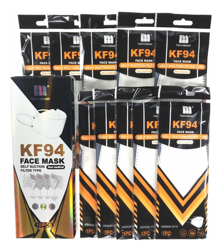 Imagen 2 de 9 de Cubrebocas Kf94 Mascarillas 4 Capas Hanmalaser 10pzs