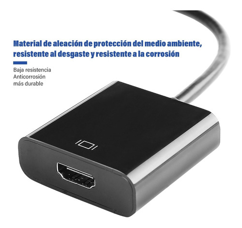 Imagen 6 de 7 de Cable Adaptador Para Displayport A Hdmi Negro