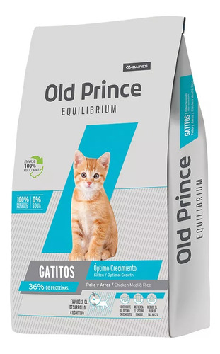 Old Prince Equilibrium Kitten Óptimo Crecimiento X 3 Kg. 