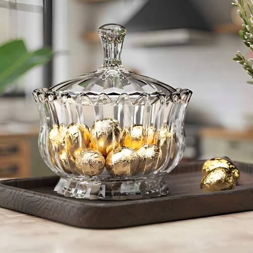 Bomboniere De Vidro Com Tampa Grande Porta Doce Decoração