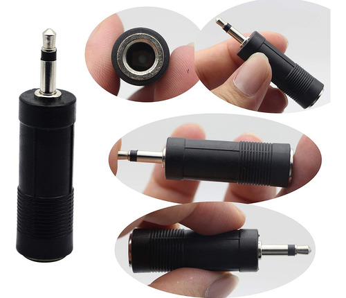 5 X Adaptadores Plus 3.5 Mono A Plus 1/4 Hembra Micrófono
