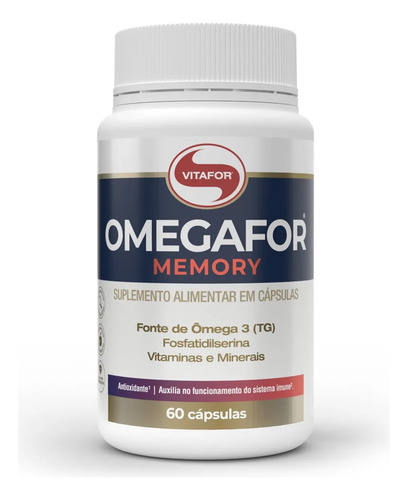 Combo 2 X Omegafor Memory 60 Caps 1g Vitafor C/porta Caps