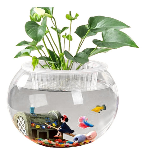 Pecera De Vidrio Portátil Para Acuario Y Decoración Del Hoga Transparente