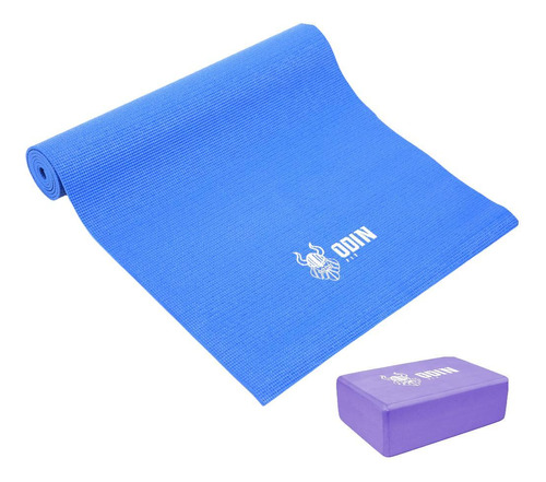 Kit Tapete Ioga Pvc E Bloco Yoga Eva Tijolo Odin Fit