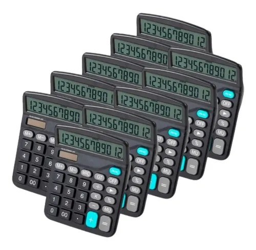 comprar Kit 10 Calculadora Mesa Balcão Escritório Display 12 Digitos