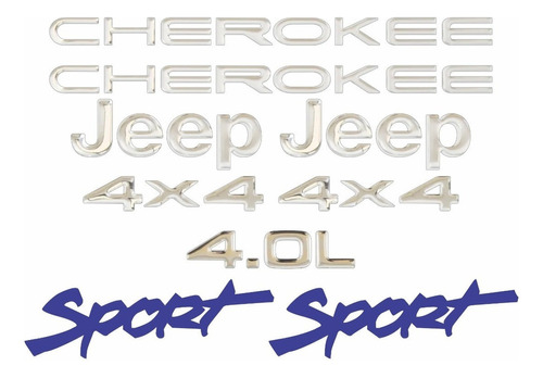 Kit Adesivo Resinado Jeep Cherokee Sport Verde Chkrs03