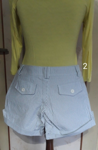 Short Rayado Blanco Y Gris