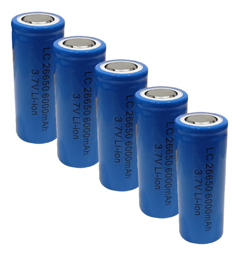 Pilas Baterias Recargable 26650 6000 Mah 3.7v Li-on 5 Unidad