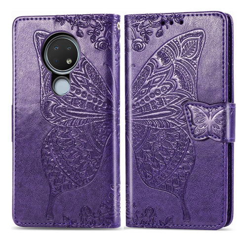 Para Nokia 6.2/7.2 Butterfly Love Flower En Relieve Horizont