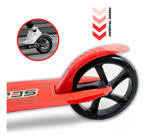 Imagen 4 de 10 de Monopatin Scooter Profesional Freno Trasero Alto Regulable -