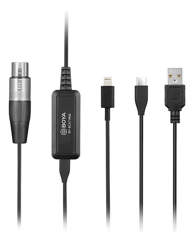 Cable Adaptador Boya By-bca7 Pro De Xlr A Usb-a Y Lightning