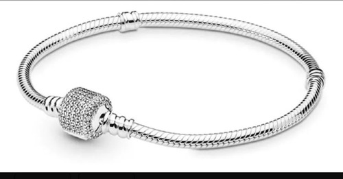 Pulseira Prata S925 Fecho Tambor Cravejado