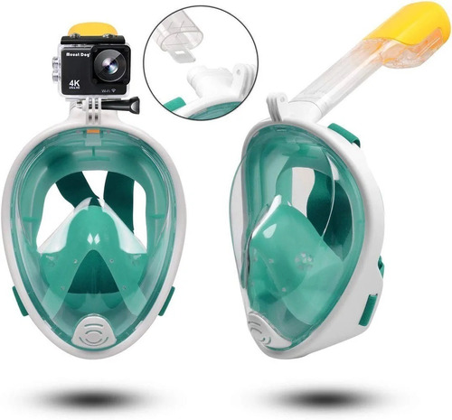 Máscara Snorkel Cara Completa Panorámica Anti Empañante Mnr