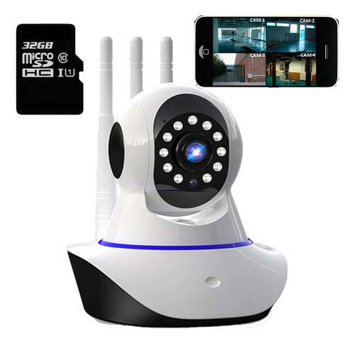 Cámara De Seguridad Cámara Profesional Wifi Ip Hd 360 + 32gb