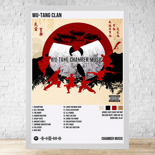 Cuadro Wu Tang Clan Chamber Music 30x40 Cm C106 Blanco Clasico