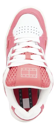 Tenis Rosa Estilo Skater Con Texturas Mixtas Tommy Hilfiger