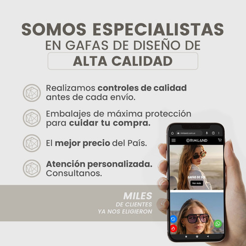 Imagen 6 de 6 de Gafas De Sol Anteojos De Sol Rimland Finch Caramelo