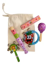 Comprar Kit Musical Infantil 5 Instrumentos Madera Montessori Niños
