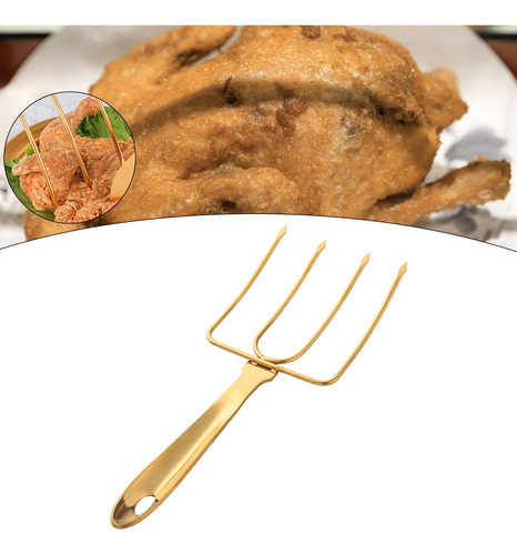 Turquía De Acero Inoxidable, Tenedor De Aves De Corral, Oro