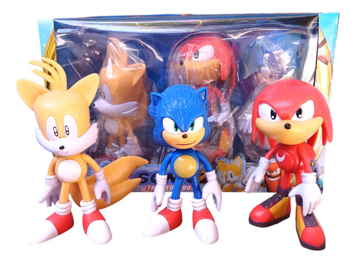 Set 3 Figuras Sonic 2 Hedgehog Knuckles Tails Coleccionable