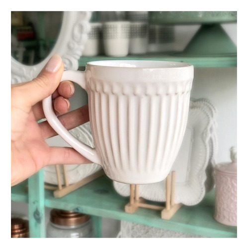 Juego X4 Taza Mug De Ceramica 300 Ml Café Te Color Celeste