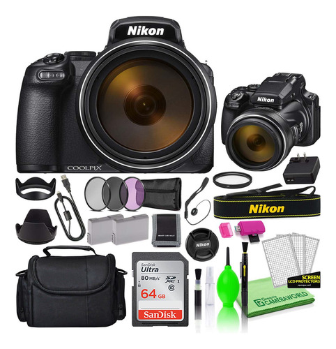 Nikon Coolpix P - Kit De Cámara Digital De 16 Mp () Con Ta.
