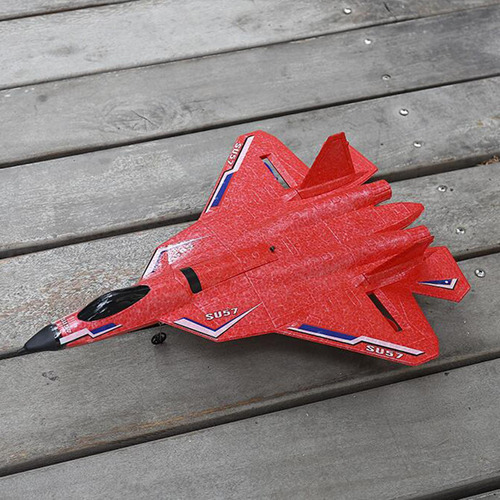 Aeronave Su-57 Rc Planador À Prova D' Água Luz Vermelho