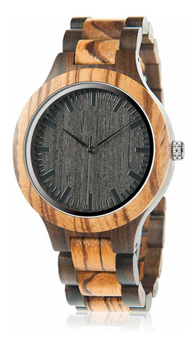 Bobo Bird Cebra Hombres Reloj De Madera Analogico Cuarzo Lig