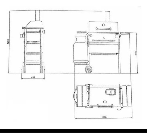 Parrilla A Gas Isi Mod. Mini Dual (parrilla Y Horno)