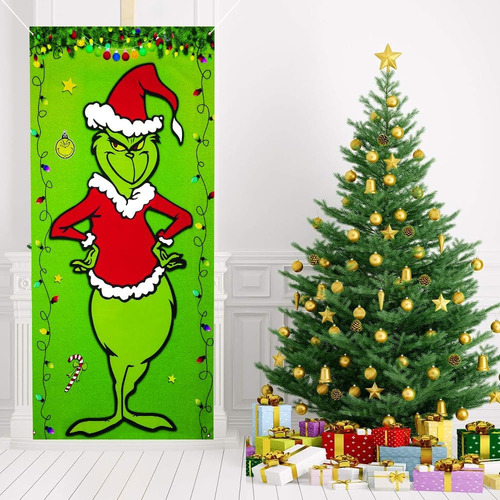 Decorações Da Porta Do Natal De Grinch De 185*90cm