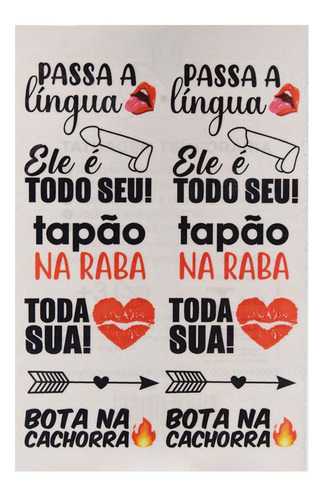 Imagem 4 de 4 de Tatuagem Temporária Tapão Na Raba 10 X 15cm Sedux