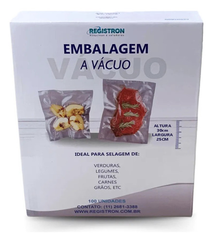 Embalagem A Vacuo Com Ranhuras 25x30 127v