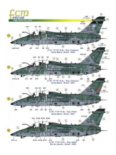 Decalque Amx A-1a Bm Embraer Alenia Fcm48048 1/48 Fcm