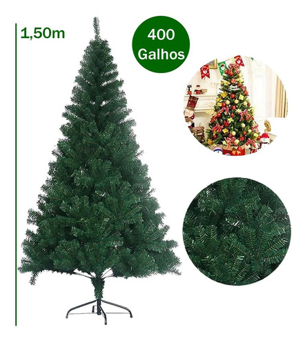Imagem 1 de 5 de Árvore De Natal Grande Promoção Artificial Luxo 150 Cm Cheia