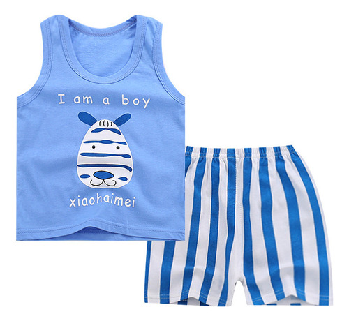 Conjunto De Chaleco De Verano Y Pantalones Cortos Para Niños