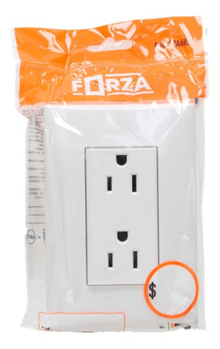 Contacto Eléctrico Con Placa Doble 15a 127v 10pzs