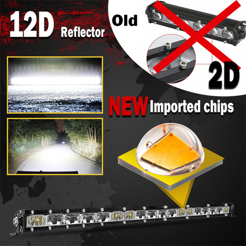Edyyds Barra De Luz Led Delgada 12d De 8 Pulgadas 14