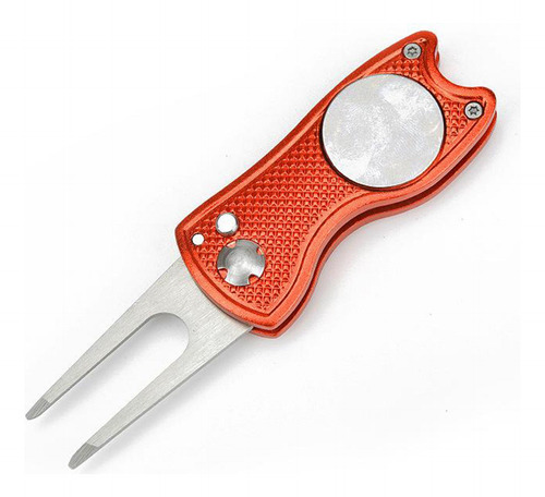 Acero Inoxidable Golf Divot Reparación Switchblade Rojo