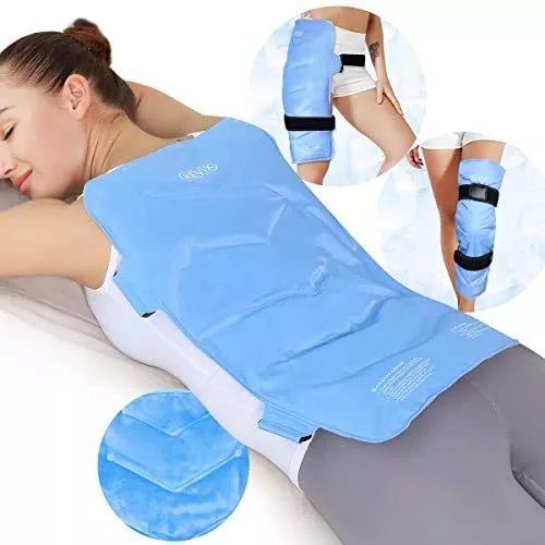  REVIX Bolsa de hielo de pierna grande para lesiones  reutilizable y bolsa de hielo de hombro XL para manguito rotador, envoltura  de hielo de gel para piernas, cadera, muslo, rodilla y