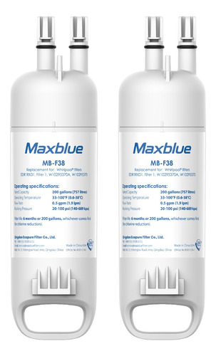 Maxblue Mb-f38 Repuesto Para W10295370a, Everydrop® Filter 1