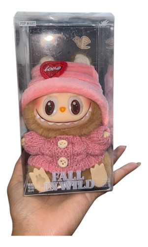 Peluche Labubu Colección Con Cajita Y Ropita Marrón Y Rosa