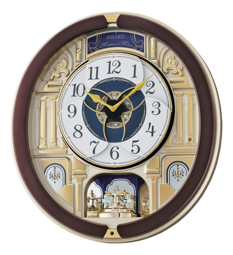 Reloj De Pared Seiko Melodies In Motion Golden Pillars