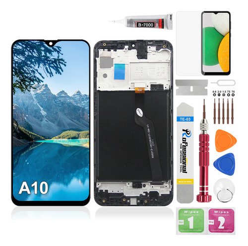 Okbichi Pantalla Lcd Para Samsung A10 Con Marco Sm-a105f, Sm-a105g, Sm-a105m, Sm-a105fn