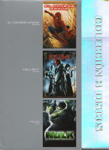 Hombre Araña & Hellboy & Hulk Boxset 3 Peliculas Dvd