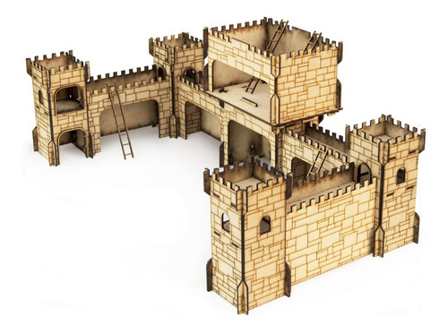Castillo Fuerte Medieval Fibrofacil + Accesorios Flex Color Natural