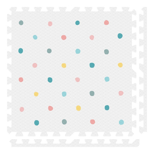 Nuzu - Tapete Armable De Foam Blanco De Puntos De Colores