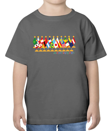 Playera De Niño Con Diseño De Las Banderas Montessori