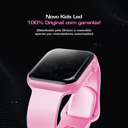 Relogio Digital Infantil Rosa + Oculos Proteção Uv + Caixa K