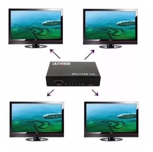 Imagen 5 de 6 de Splitter Hdmi 1x4 1080p 3d Ver 1.4