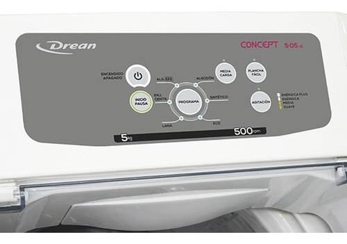 Lavarropa Drean Concept 5.05 V1 - 500rpm - 5kg - Superior